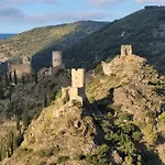 Bijou SURDESPINE air conditioned 100m to Historic 4 Cathar Châteaux Lastours access to a very pretty riverside garden!! Appartement